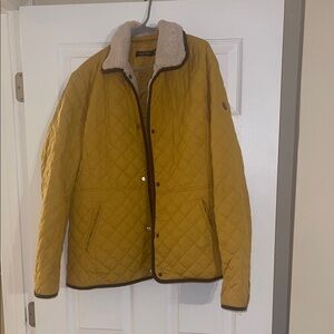 Ralph Lauren Women's Quilted Barn Jacket with Sherpa Lining - Yellow